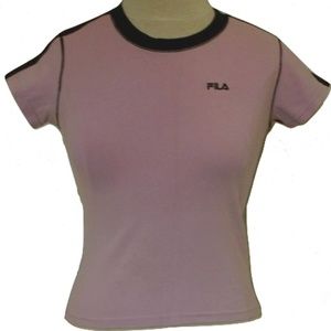 Fila Lavender/Black Stretch Cotton Tee NWT- Sz. Sm